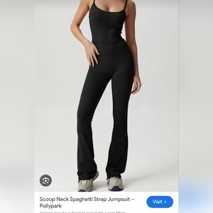 NWT - Women's Shoop Neck Spaghetti Strap Black Jumpsuit ( 1ptLr )